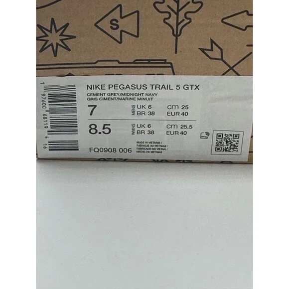 Men's Nike React Pegasus Trail 5 Gore-Tex Cement Grey FQ0908-006 VNDS Sz 7 NEW - Picture 12 of 12